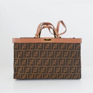 FENDI X-TOTE CANVAS SHOPPER WITH FF EMBROIDERY