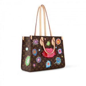 LOUIS VUITTON X YK ONTHEGO MM MONOGRAM CANVAS WITH PRINTED TEXTILE LINING
