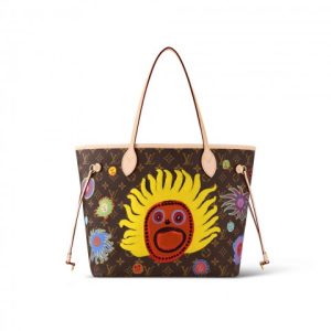 LOUIS VUITTON X YK NEVERFULL MM MONOGRAM WITH PRINTED TEXTILE LINING