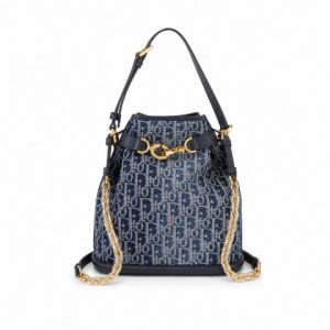 DIOR MEDIUM C'EST BUCKET BAG WITH STONEWASHED EFFECT