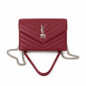 [SALE] YSL ENVELOPE SMALL CHAIN WALLET IN GRAIN DE POUDRE EMBOSSED LEATHER